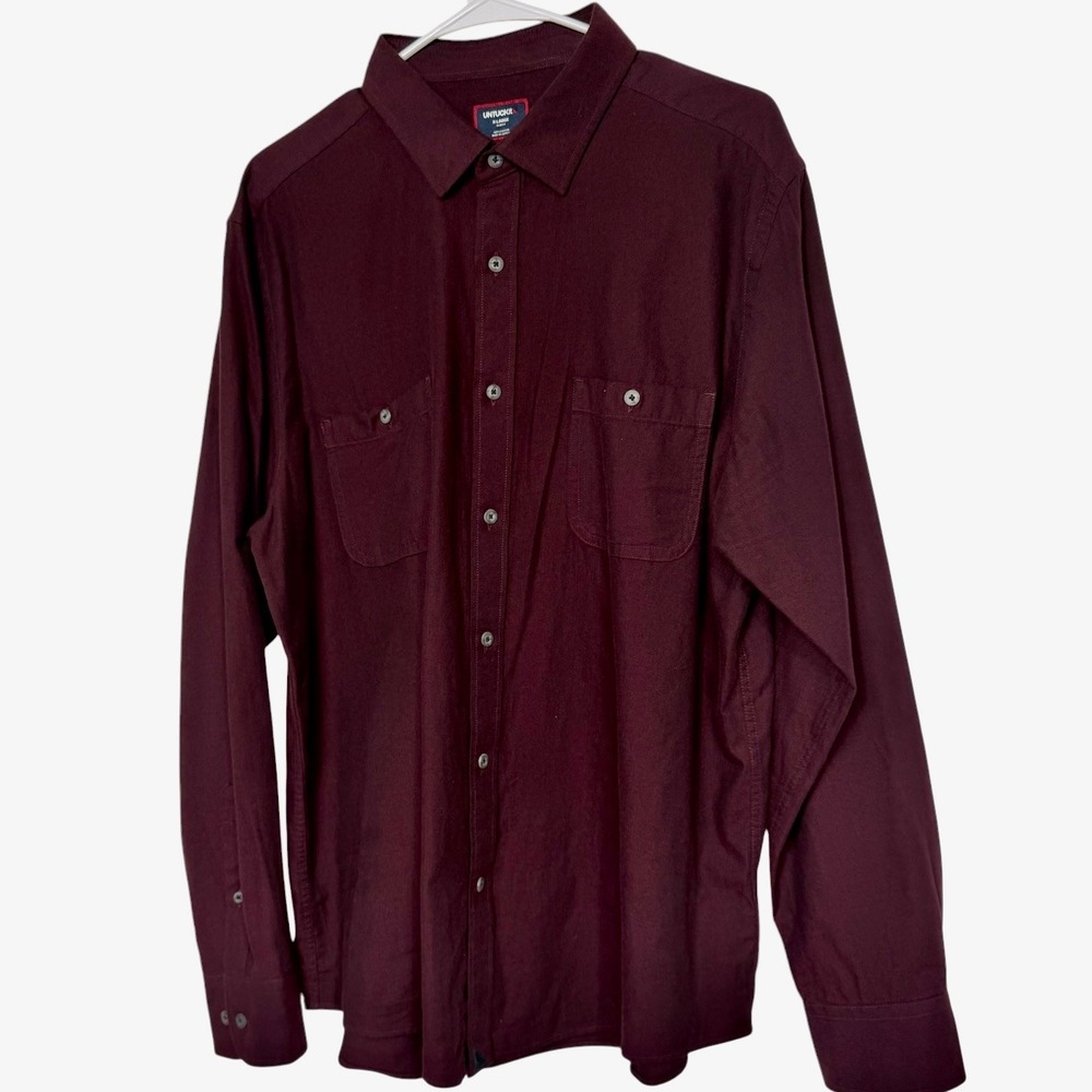 UNTUCKit Hemsworth Maroon Slim Fit Cotton Button Down Shirt Mens XL 41234